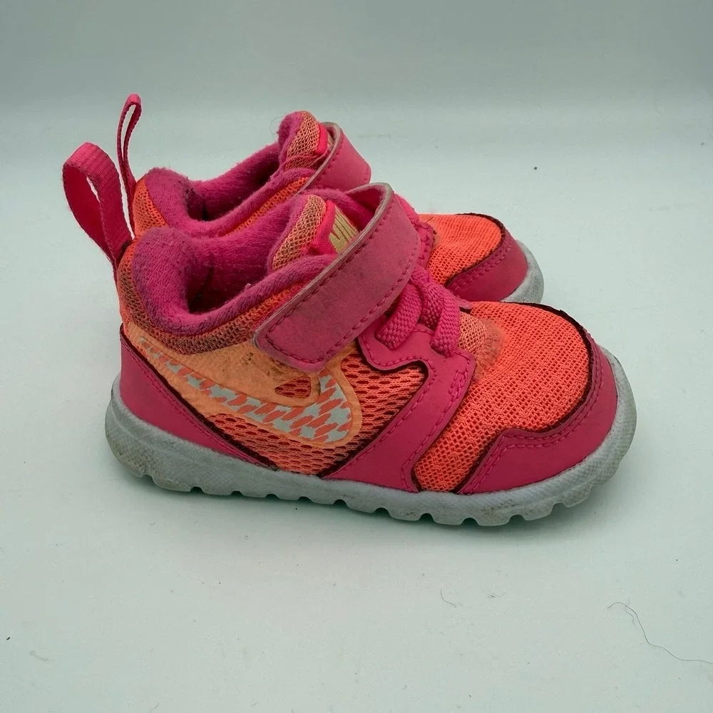 Baby Infant Girl Nike Flex Experience 3 TDV Pink Orange 653700-602 Shoes Size 4C